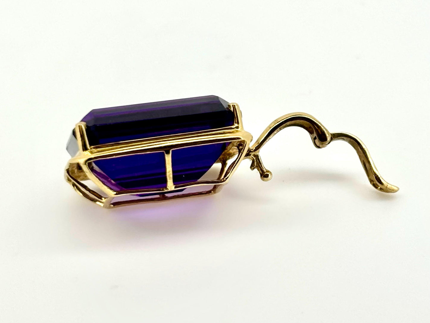 14k Yellow Gold Amethyst Pendant, February Birthstone, Amethyst Necklace, Gift For Her, Gift For Mom, Amethyst Enhancer, Calming Stone