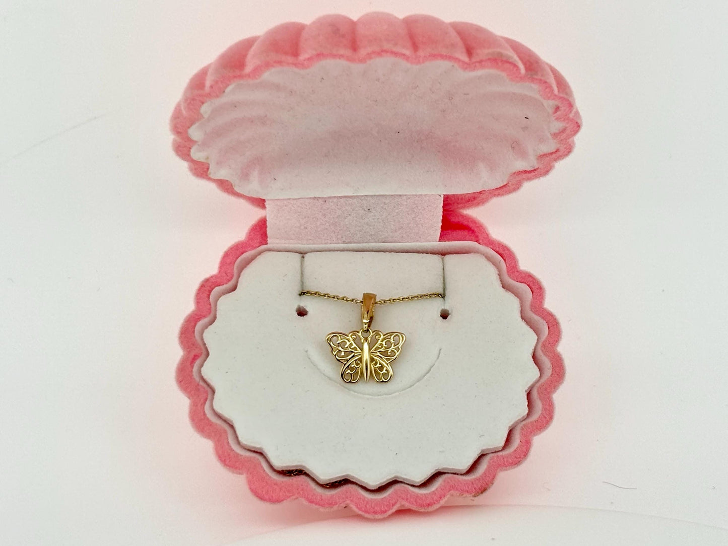 14K Yellow Gold Butterfly Pendant, Butterfly Necklace Dainty Necklace Pendant Birthday Gift For Her For mom Anniversary Gift Christmas Gift