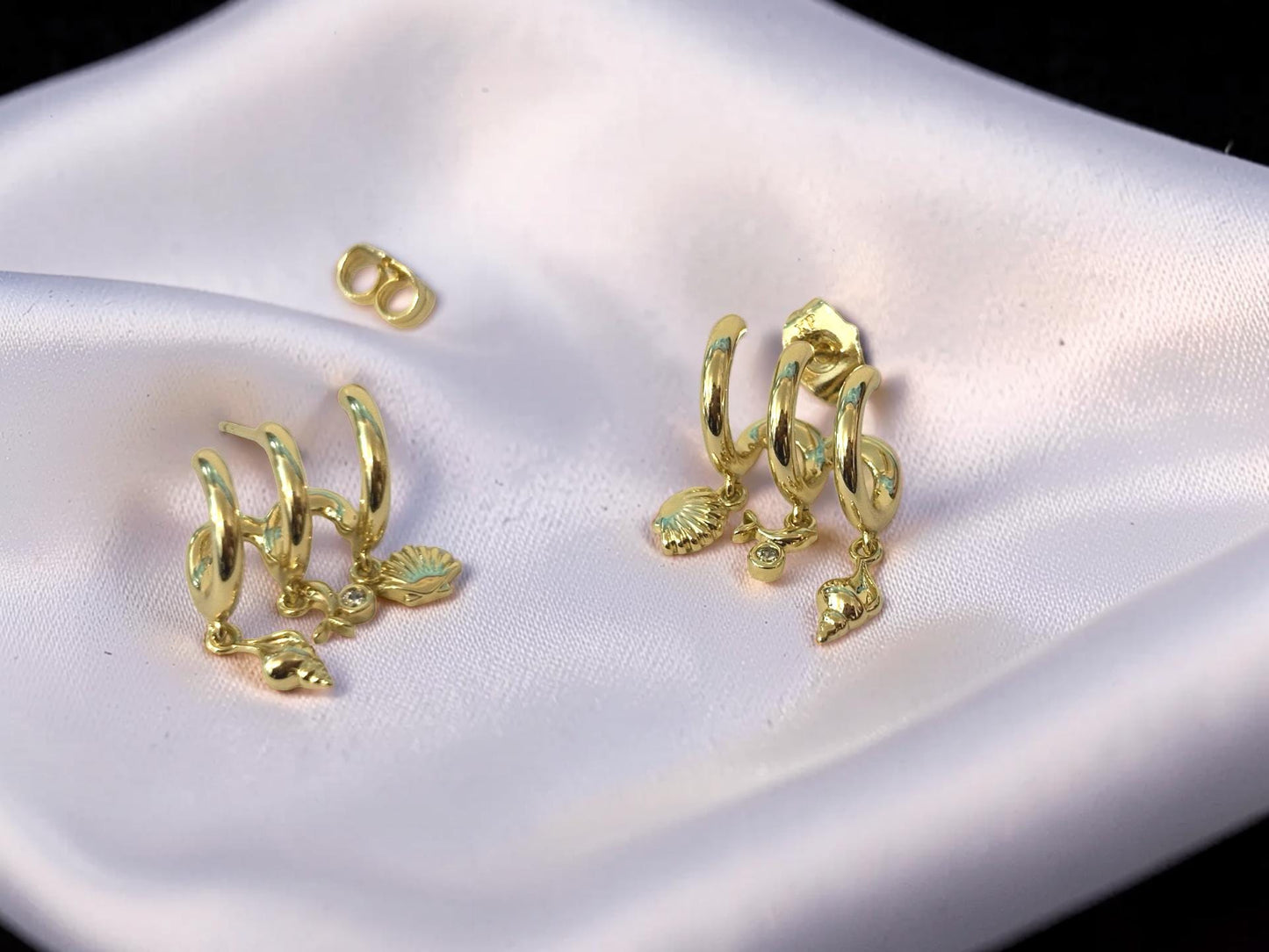 Gold Hoop Earrings – Dainty Shell Charm Hoops | Tarnish Free, Coastal Style Gift for Her