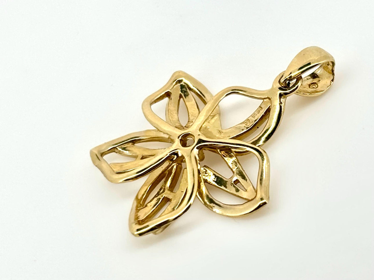 14K Solid Gold ALOHA Plumeria Pendant Flower Pendant Necklace Gold Pendant Birthday Gift for her Gift for Mom Flower Necklace ALOHA Pendant