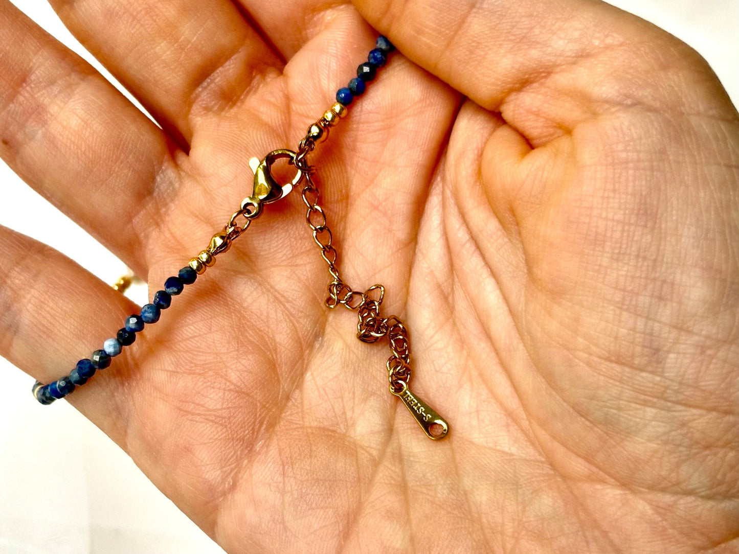 Healing Crystal December Birth Stone Bracelet Genuine Freshwater White Pearl Lapis Lazuli Bracelet Adjustable Tarnish Free Cute Gift For Her