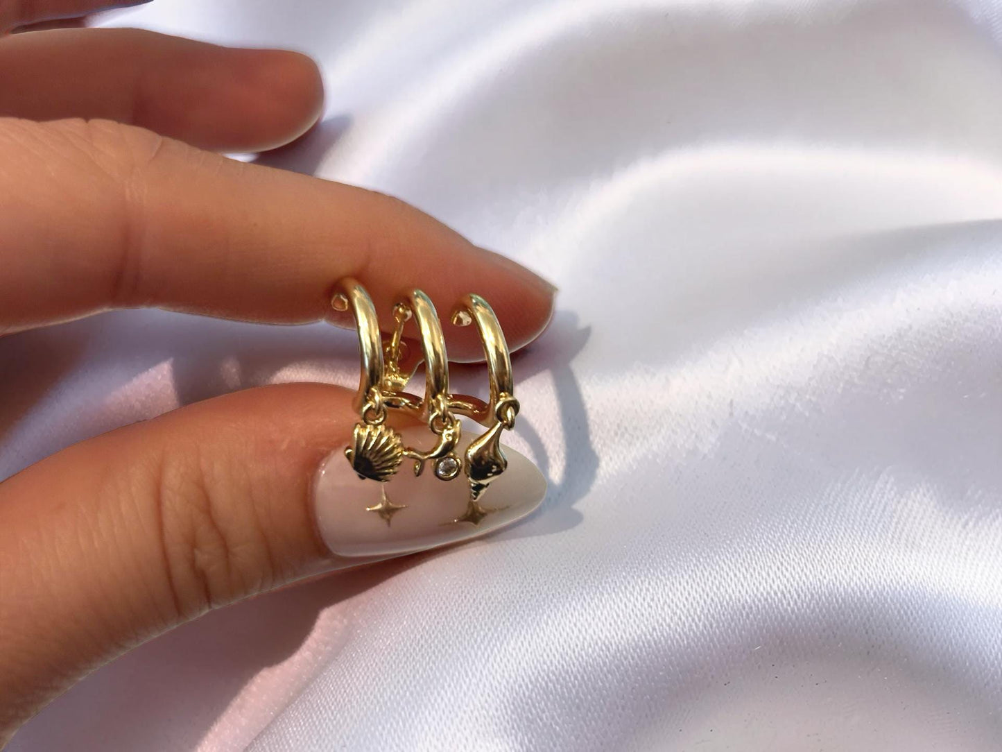 Gold Hoop Earrings – Dainty Shell Charm Hoops | Tarnish Free, Coastal Style Gift for Her