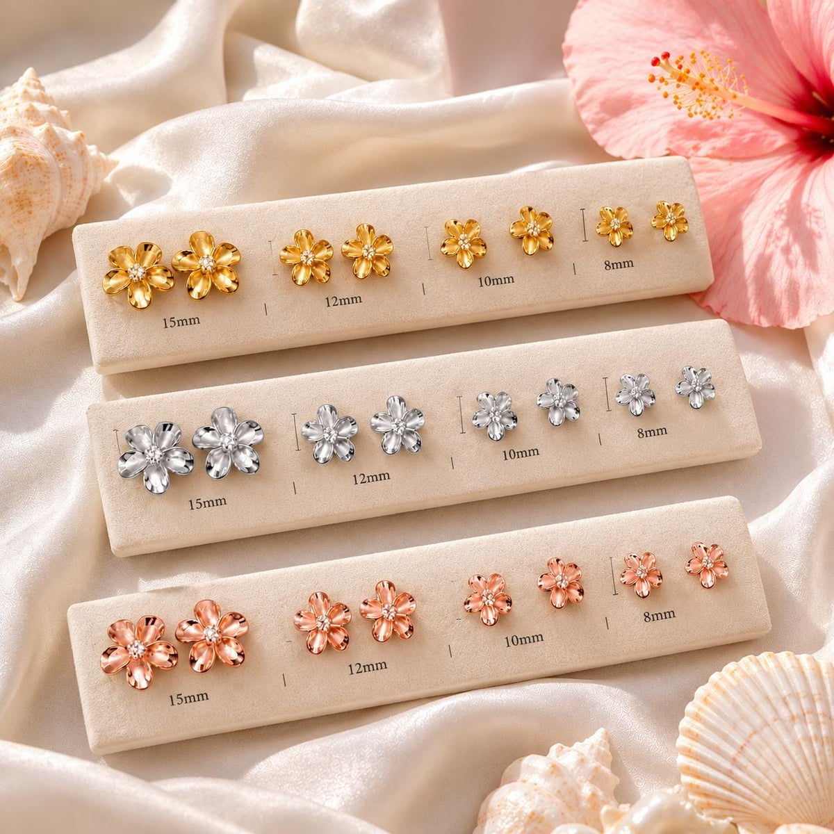 Plumeria Flower Earrings, Daisy Studs, Gift For Her, Hawaii Love, gift for girlfriend, daisy earrings, flower stud – handmade Hawaiian jewelry, Island Goddess Jewelry