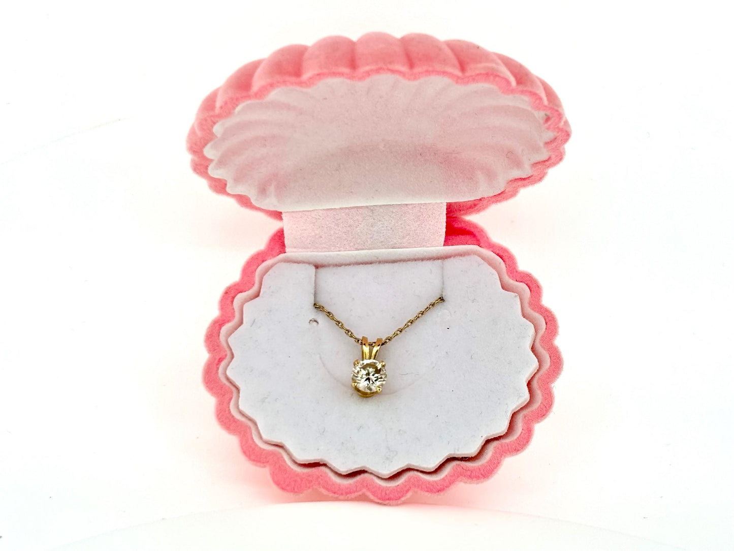 14K Yellow Gold Diamond Pendant Necklace - 0.65ct Round Solitaire Diamond Necklace Dainty Gold Pendant - Minimalist Jewelry - Gift for Her