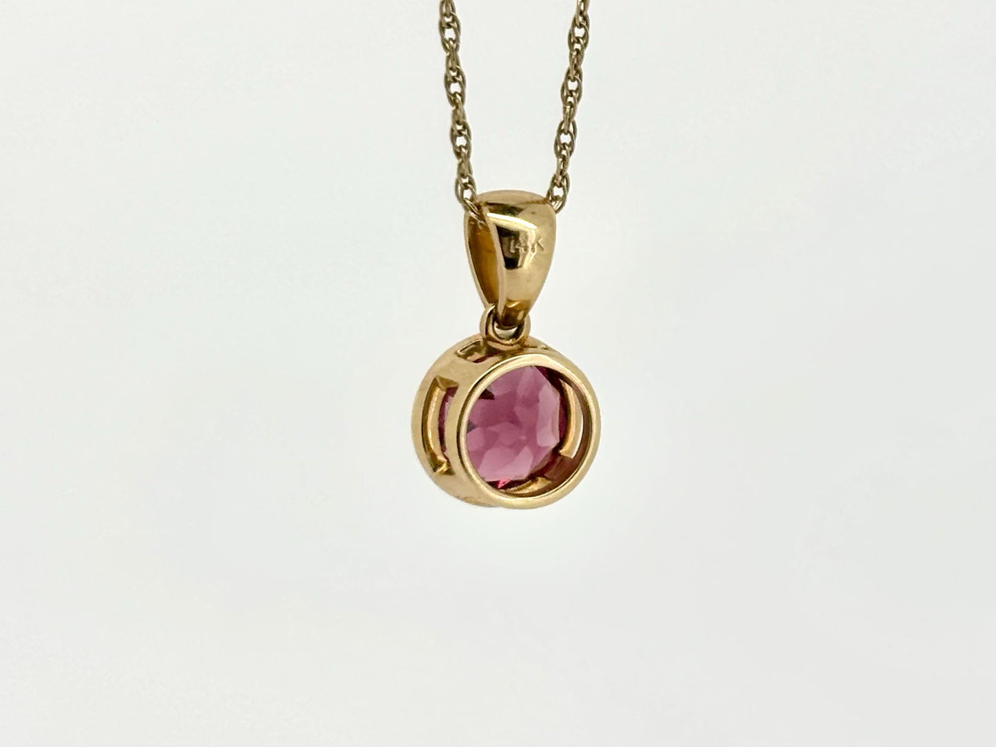 Island Ember Garnet Pendant – 14k Rhodolite Garnet Solid Gold Necklace