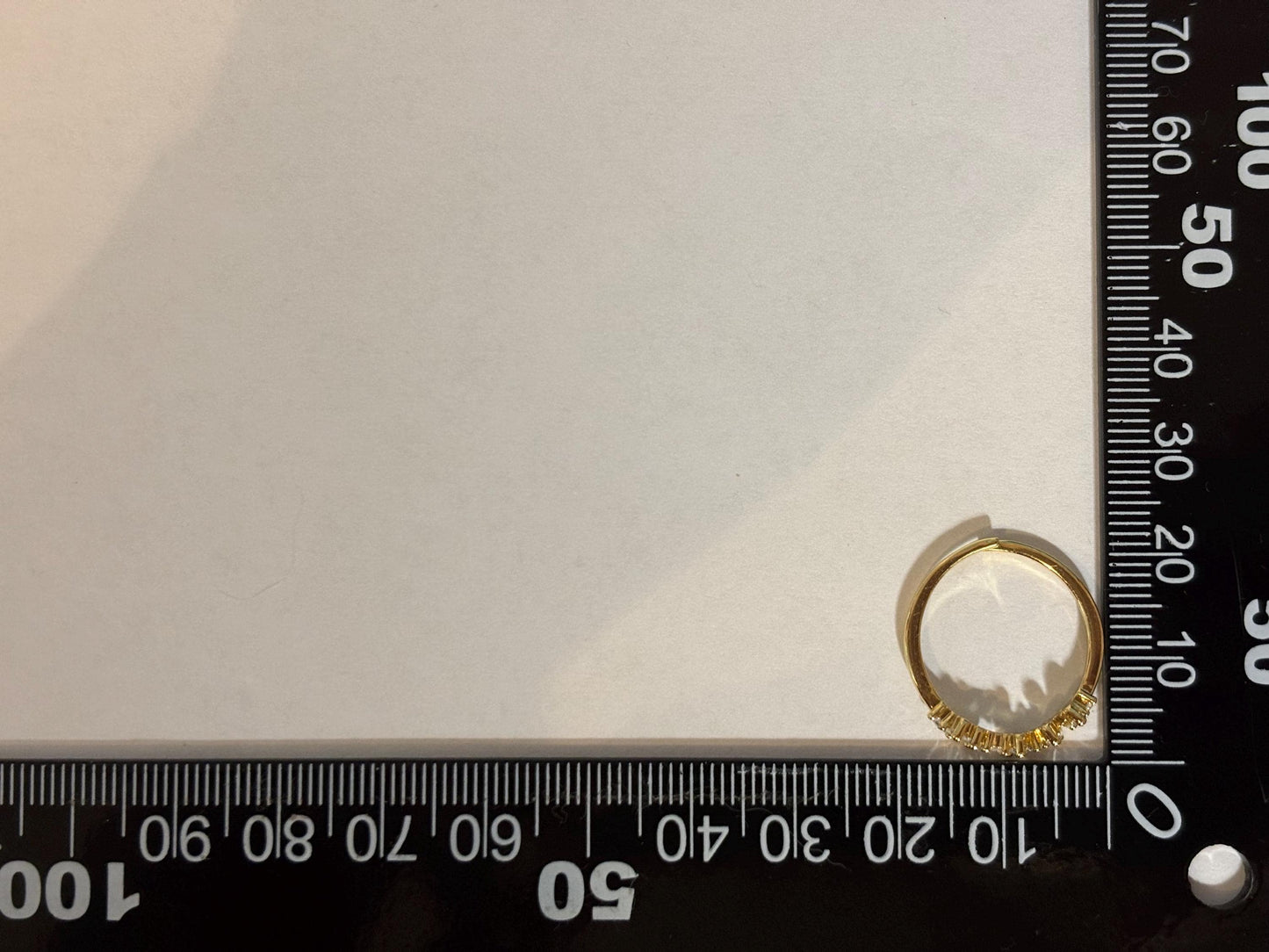 Adjustable Gold Plated Ring – Dainty Stainless Steel Band With CZ Stones