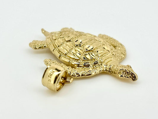 14K Solid Gold Turtle Pendant Hawaiian Turtle Honu Pendant Birthday Gift for Her Gift for Wife Gift for Girlfriend Tropical Beach Jewelry