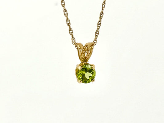 Green Goddess Pendant - 14K Solid Gold Peridot Pendant