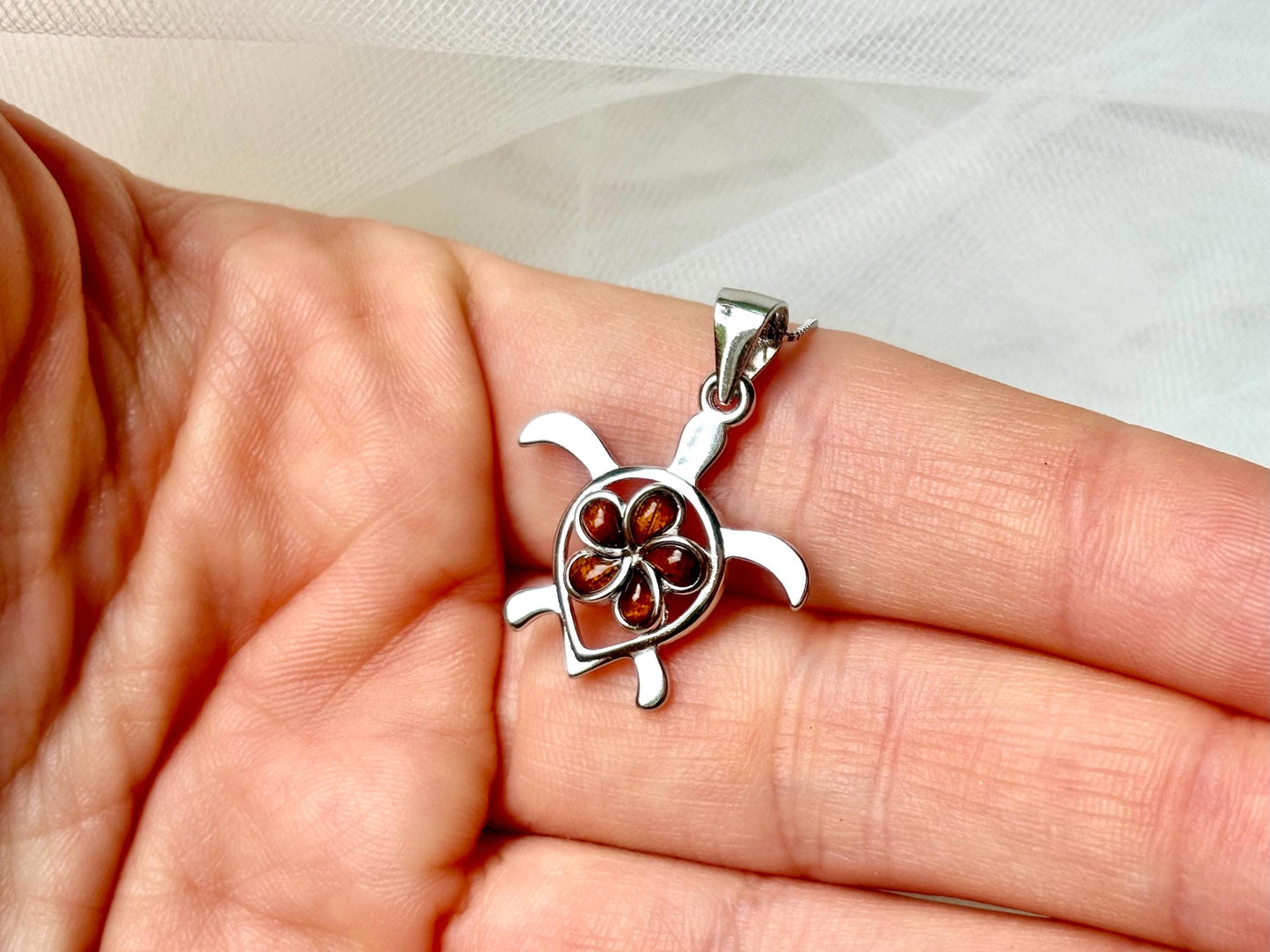 Hawaiian Honu Turtle Necklace with Koa Wood