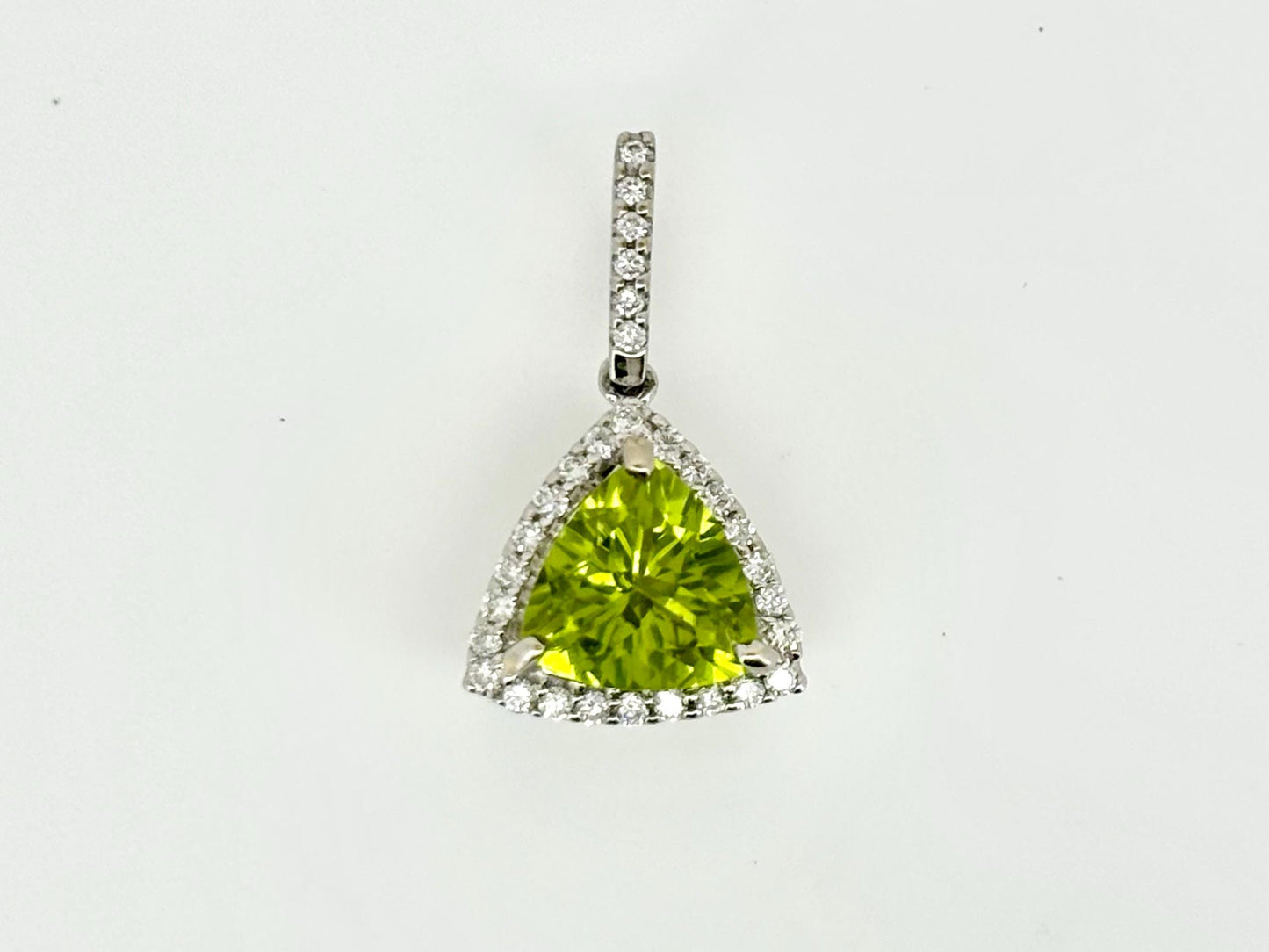 14K Solid Gold Pendant Peridot Pendant Hawaiian Diamond Pendant Peles Tears Birthday Gift for Her Gold Necklace Peridot Necklace