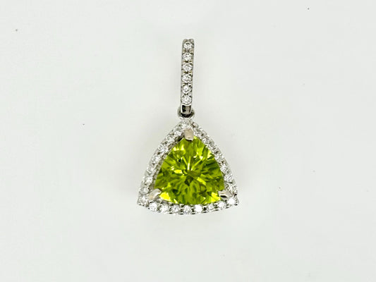 14K Solid Gold Pendant Peridot Pendant Hawaiian Diamond Pendant Peles Tears Birthday Gift for Her Gold Necklace Peridot Necklace