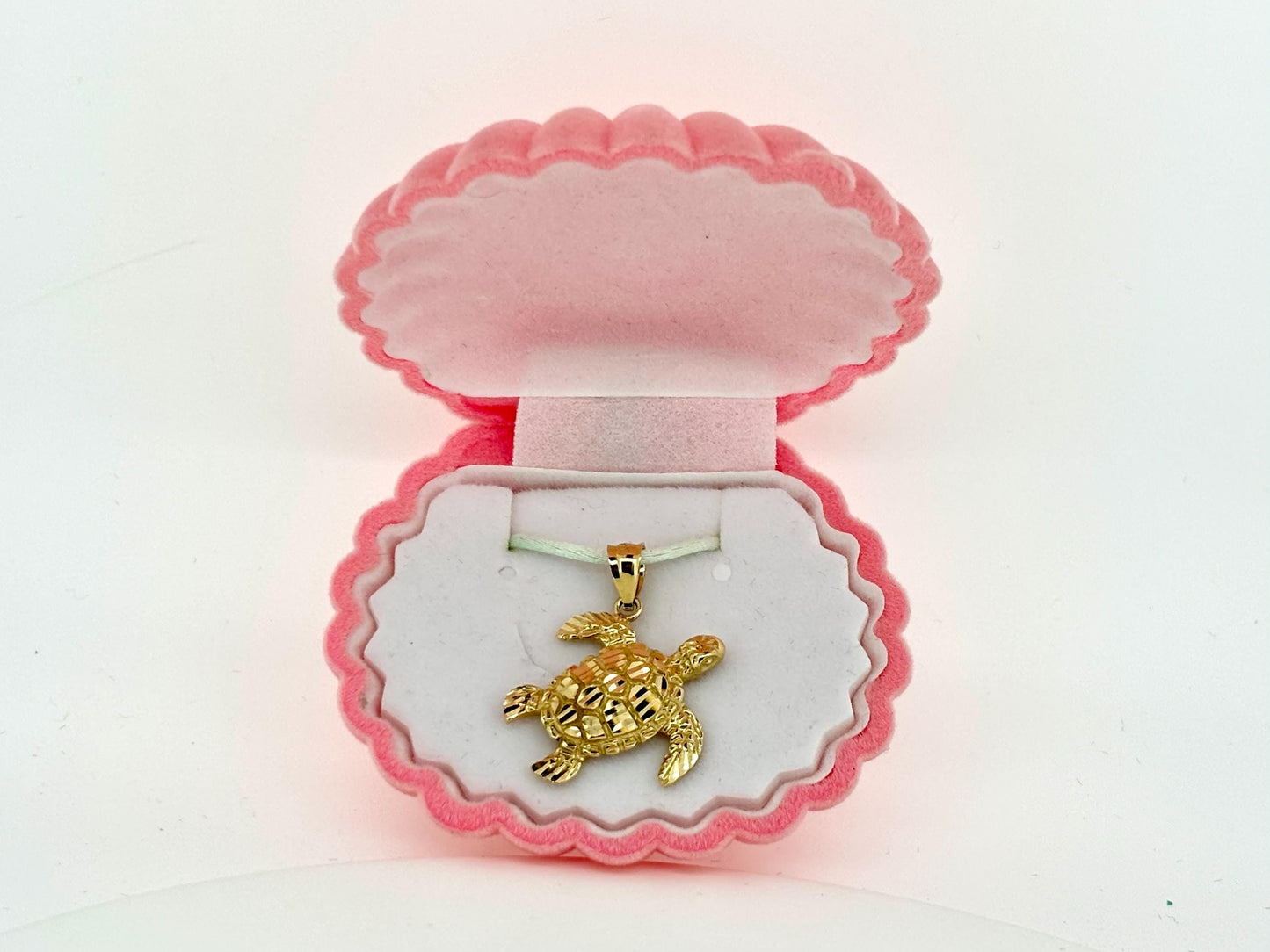 14K Solid Gold Turtle Pendant Hawaiian Turtle Honu Pendant Birthday Gift for Her Gift for Wife Gift for Girlfriend Tropical Beach Jewelry