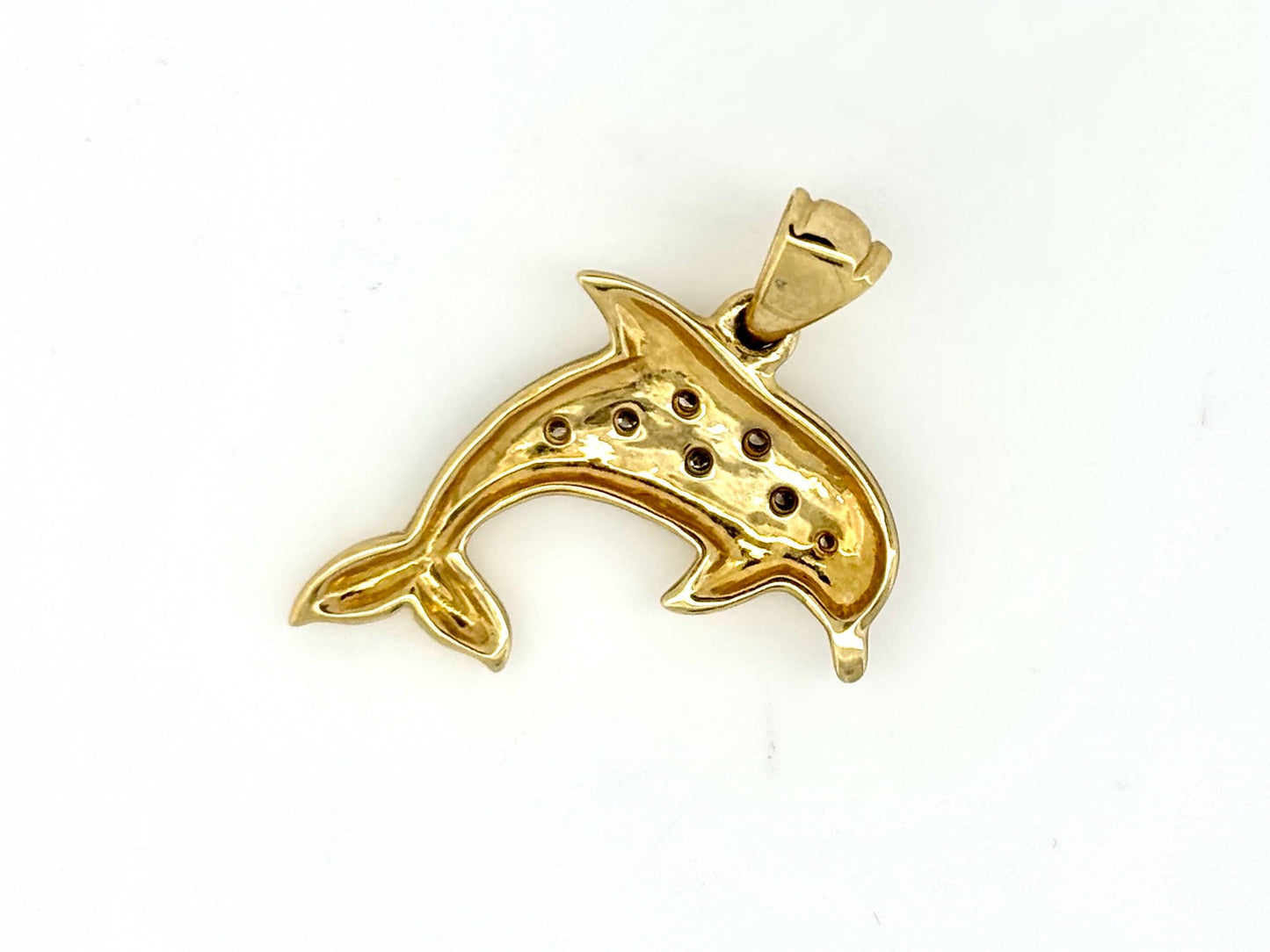 14K Solid Gold Hawaiian Dolphin Necklace, Dolphin Pendant Diamond Pendant  Sealife Birthday Gift for Her Gift for Mom, Girlfriend