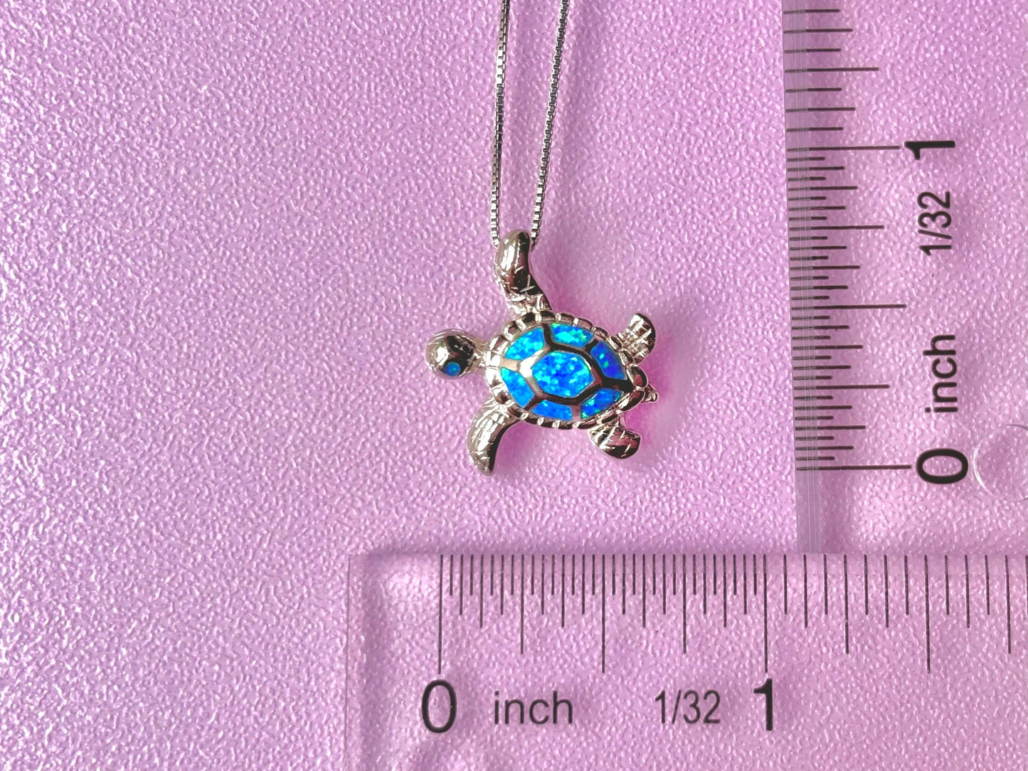 Blue Opal Turtle Necklace