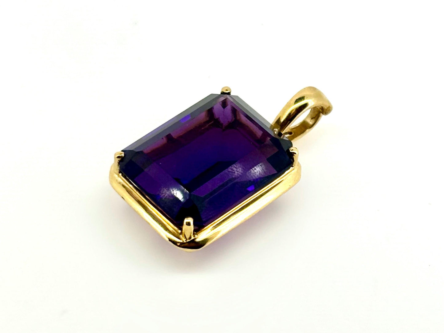 14k Yellow Gold Amethyst Pendant, February Birthstone, Amethyst Necklace, Gift For Her, Gift For Mom, Amethyst Enhancer, Calming Stone