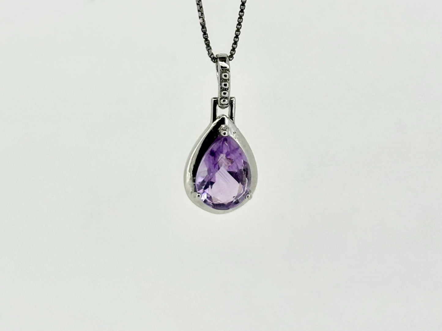 925 Sterling Silver Amethyst Necklace, Dainty Amethyst Pendant, February Birthstone Necklace, Birthday Gift for Her Purple Pendant