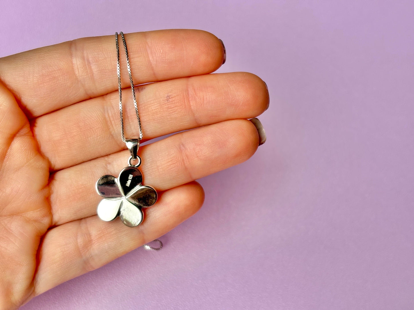 Hawaiian Plumeria Flower Necklace 925 Sterling Silver Tarnish Free Girly Pink Opal Necklace With Chain Birthday Gift For Her Dainty Necklace