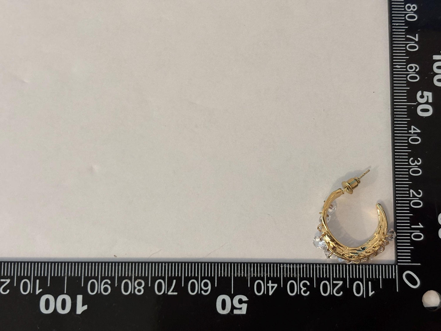 Gold Hoop Earrings – Dainty 14K Gold Plated Hoops with Clear Gemstones