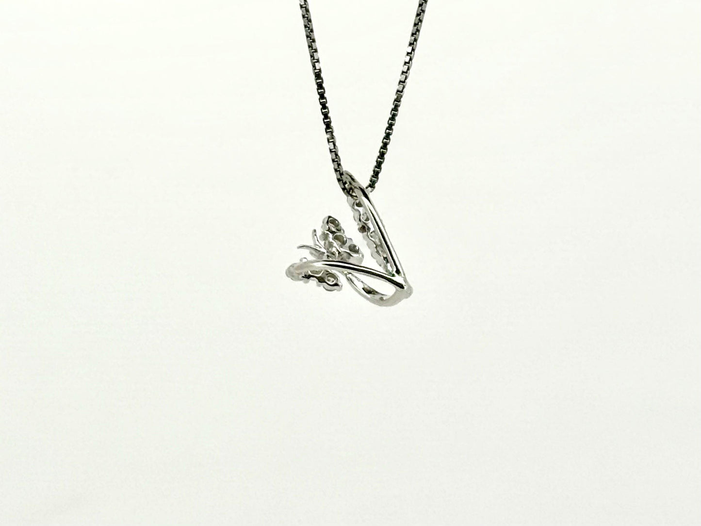 14k White Gold Diamond Butterfly Pendant, Butterfly Necklace Diamond Necklace Diamond Pendant Birthday Gift For Her For mom Anniversary Gift