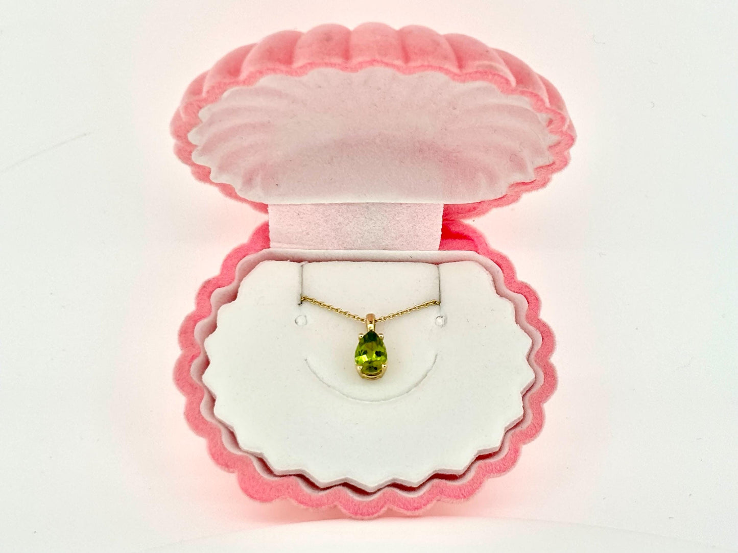 Peridot Teardrop Pendant – 14k Solid Gold Necklace