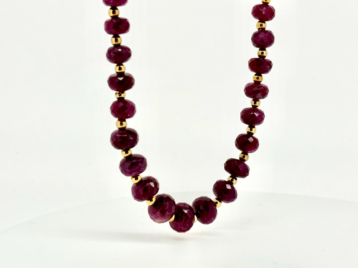 Ruby Necklace Beaded Necklace Gift for Girlfriend Gold Filled Tarnish Free Birthday Gift For Her