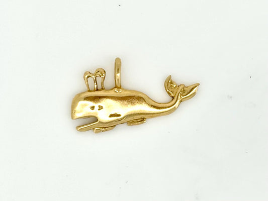 14K Yellow Gold Whale Pendant, Whale Necklace Gold Pendant Gold Necklace Birthday Gift For Her Fish Pendant Anniversary Gift Christmas Gift