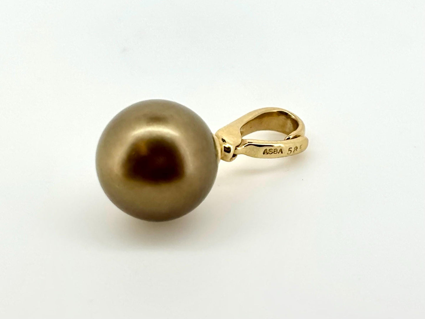 Genuine Natural Tahitian Pearl Necklace Pearl Pendant with 14K Gold Enhancer Black Pearl Necklace Birthday Gift for Her Gift for Mom