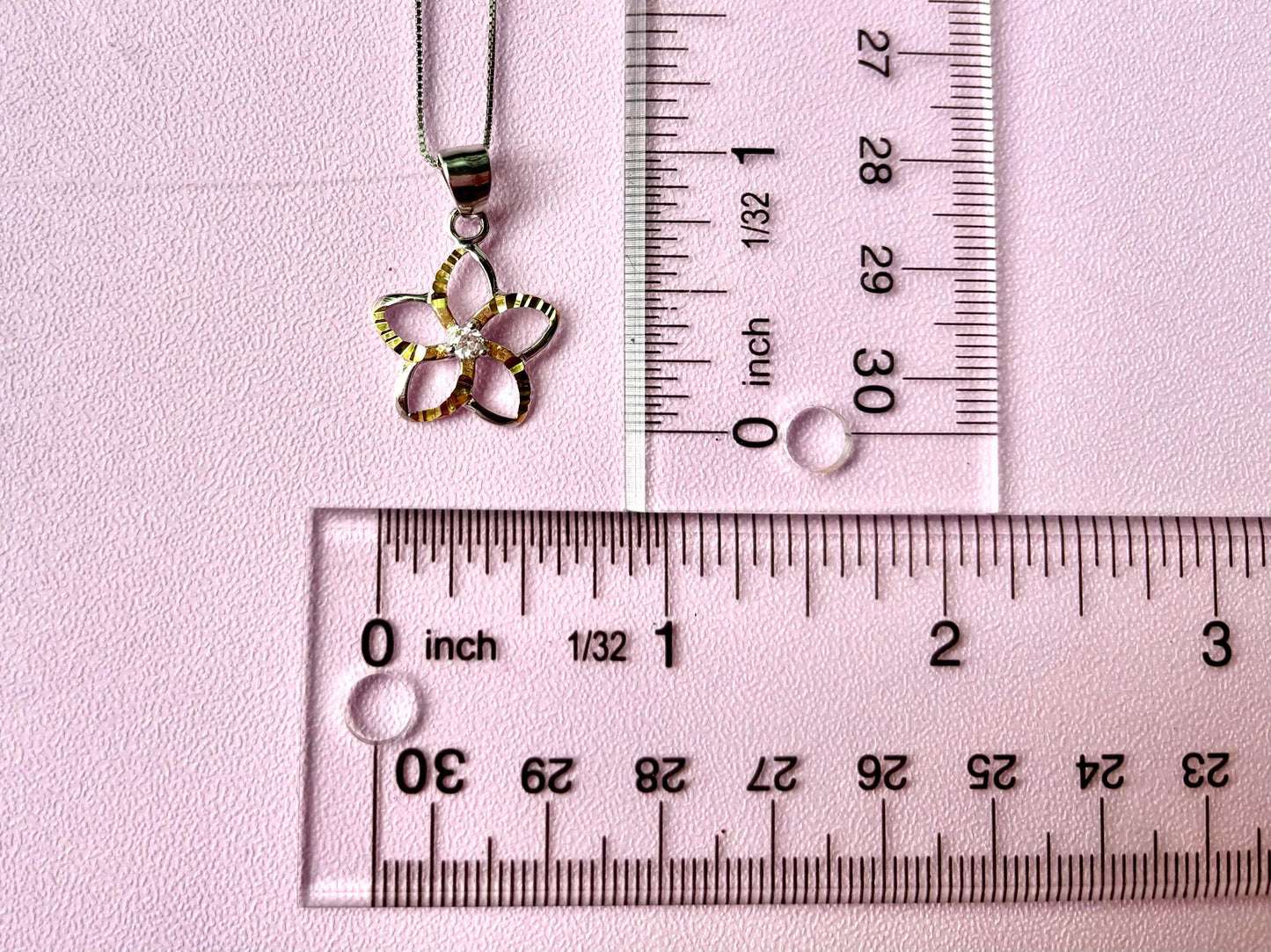 Hawaiian Plumeria Flower Necklace with CZ Stone - Romantic Gift For Her - Dainty Necklace - Birthday Gift - Sterling Silver Tarnish Free