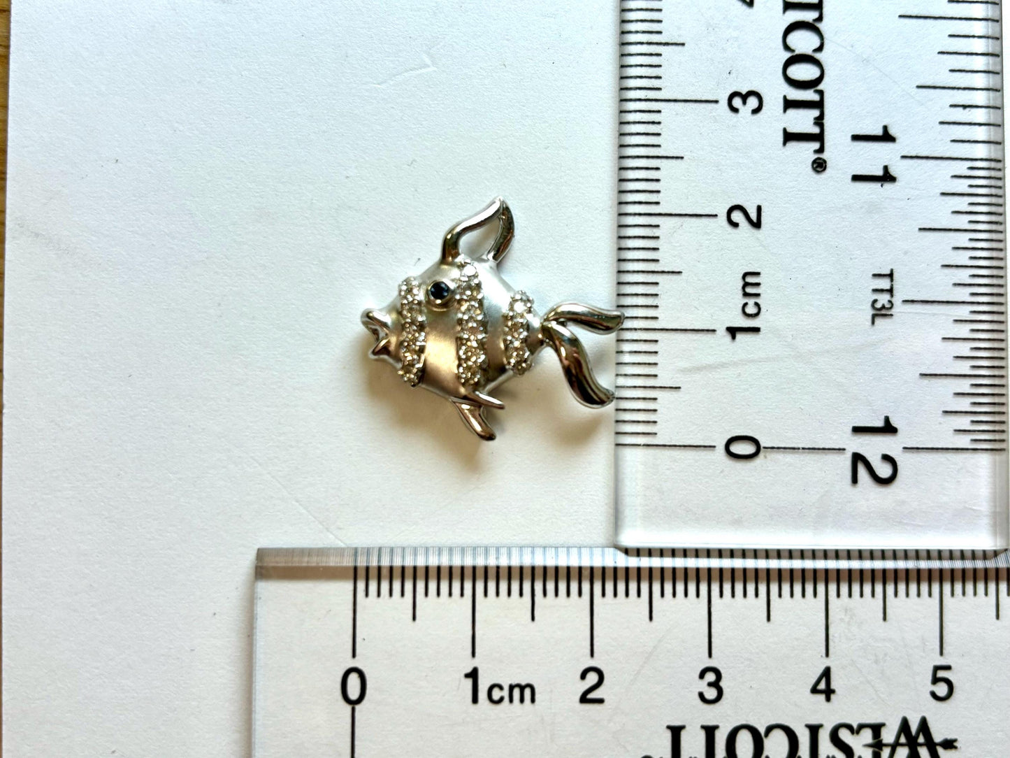 14K White Gold Fish Pendant, Fish Necklace Diamond Necklace Sapphire Pendant Birthday Gift For Her For mom Anniversary Gift Christmas Gift