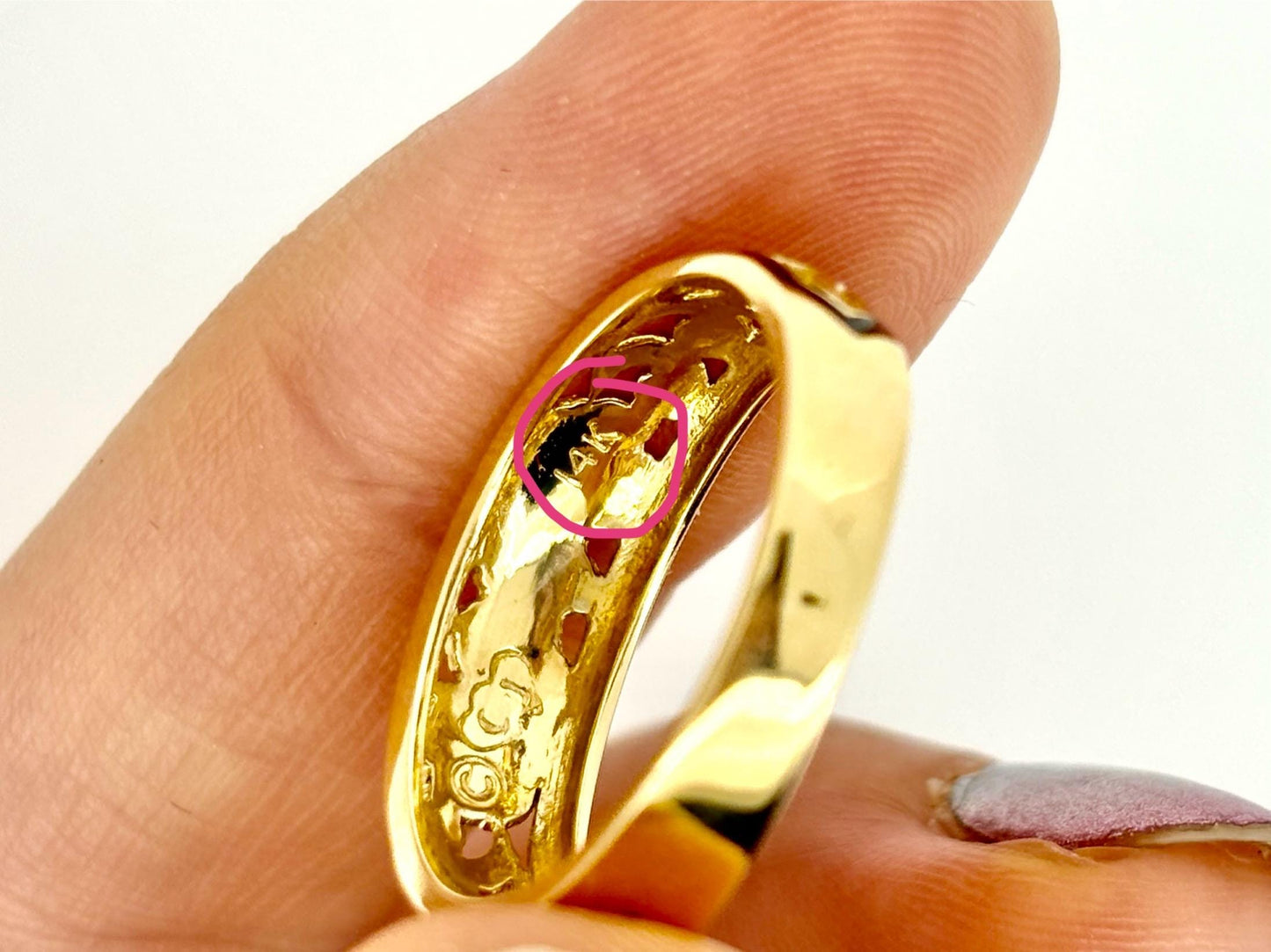 14K Solid Gold Hawaiian Flower Ring