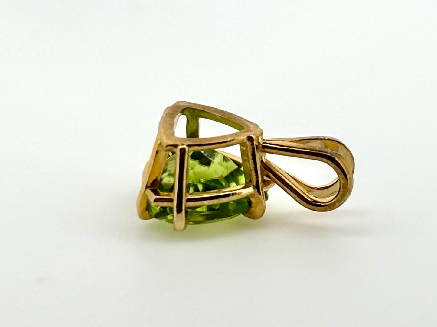 14K Solid Gold Peridot Pendant Hawaiian Diamond Peles Tears Birthday Gift for Her Gift For Mom Gold Necklace Peridot Necklace Green Pendant