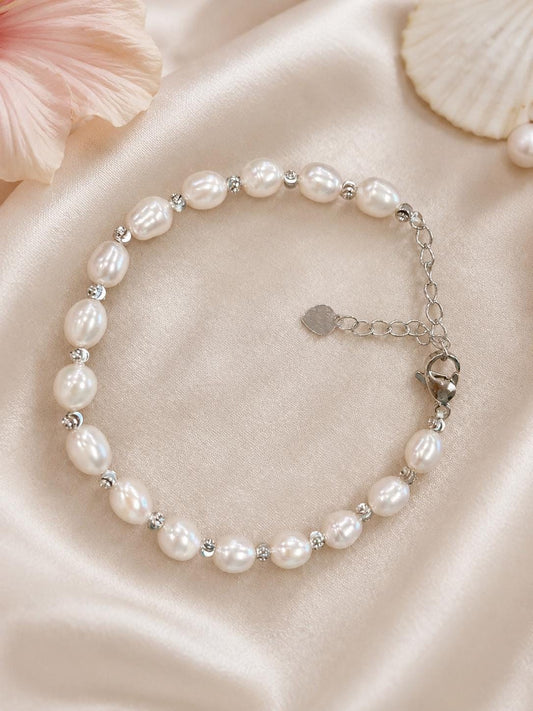 White Pearl Bracelet, Adjustable Silver Bridal Jewelry Gift For Her, wedding, hawaii, ocean – handmade Hawaiian jewelry, Island Goddess Jewelry