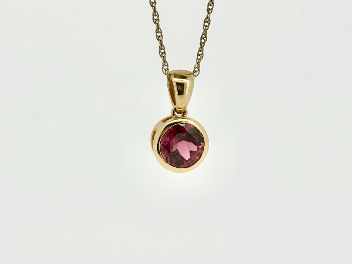 Island Ember Garnet Pendant – 14k Rhodolite Garnet Solid Gold Necklace