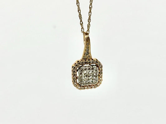 14K Yellow Gold Diamond Pendant, Dainty Diamond Necklace Charm Natural Diamonds, Gift for Her Birthday, Anniversary, Wedding jewelry