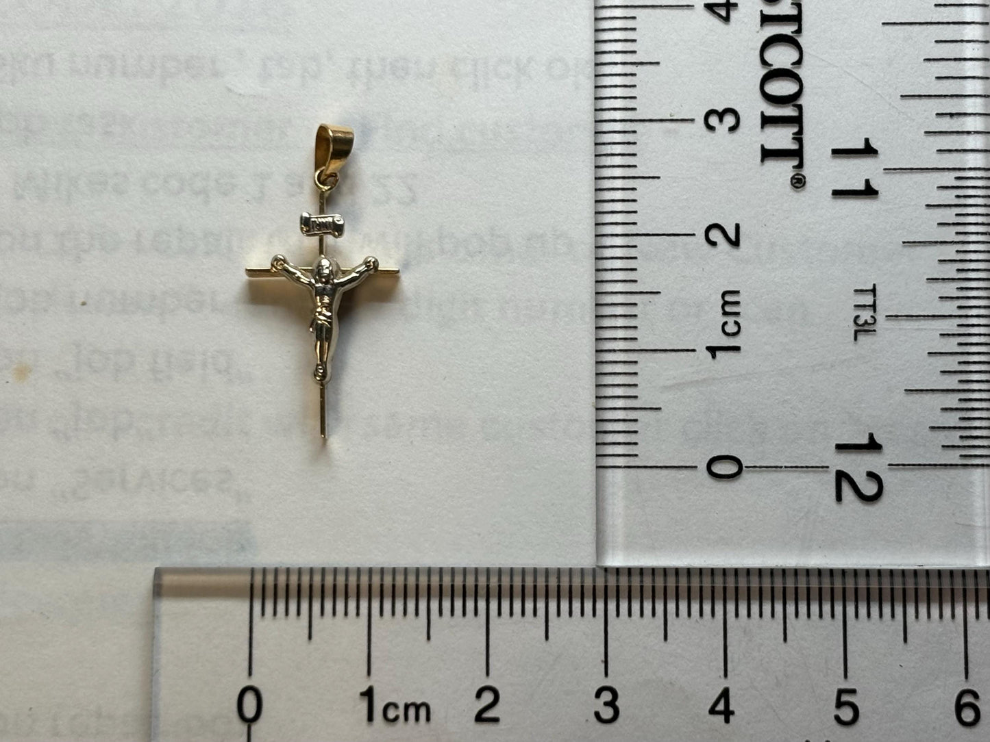 14K Solid Yellow Gold Cross Necklace Jesus Christ Pendant Giant Elegant Christian Gift for her Chritian Gift for Wife Christmas Gift