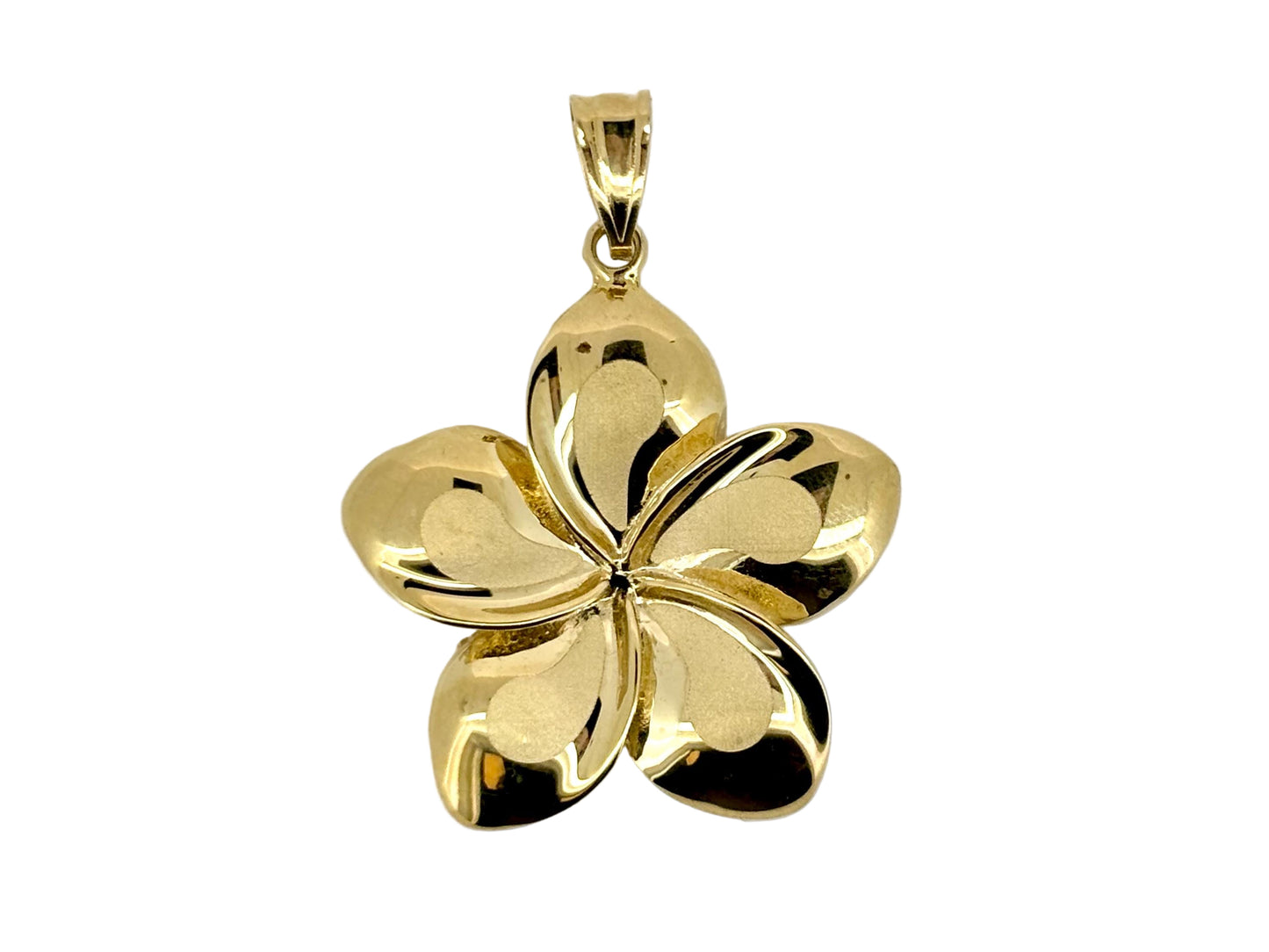 14K Solid Gold Plumeria Pendant Flower Pendant Necklace Gold Pendant Birthday Gift for her Gift for Mom Flower Necklace