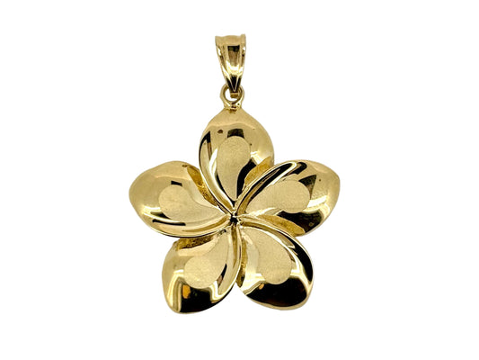 14K Solid Gold Plumeria Pendant Flower Pendant Necklace Gold Pendant Birthday Gift for her Gift for Mom Flower Necklace