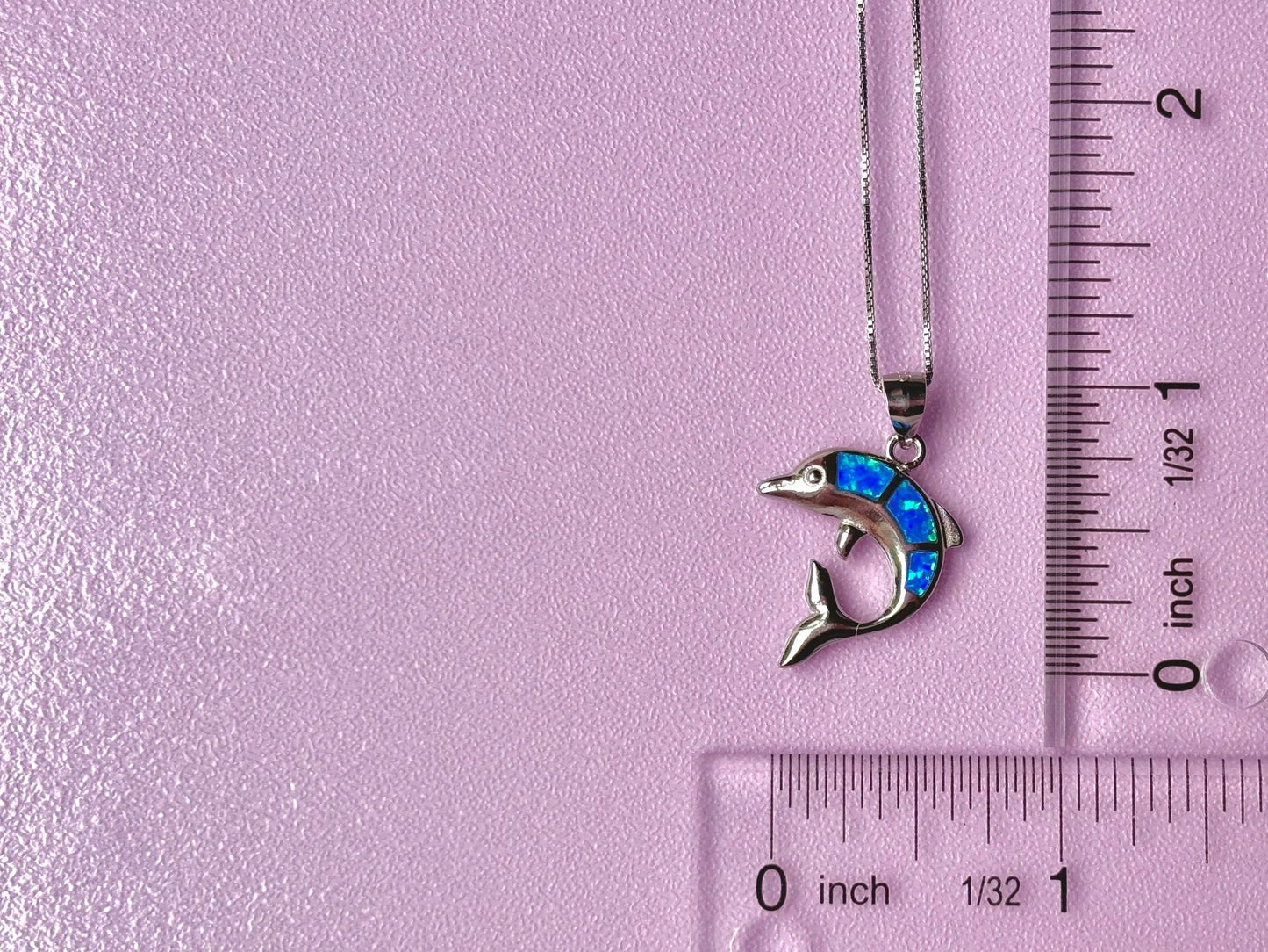 Hawaiian Dolphin Necklace 925 Sterling Silver Waterproof with Blue Opal and CZ, Sealife Birthday Gift for Her Gift for Mom, Girlfriend