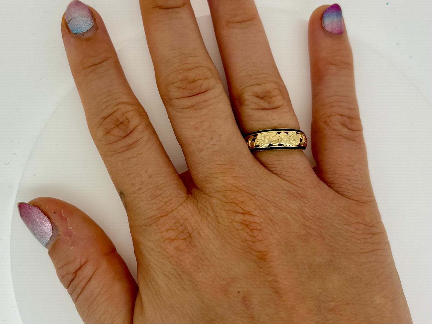 14K Solid Gold Hawaiian Flower Ring