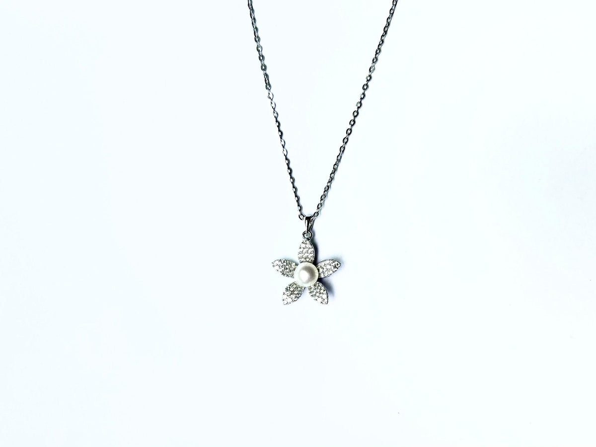 Plumeria Flower Necklace, Pearl Jewelry, Hawaii Gift For Her Set