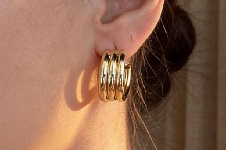 Gold Hoop Earrings – Dainty 14K Gold Plated Hoops With Sparkling Cubic Zirconia