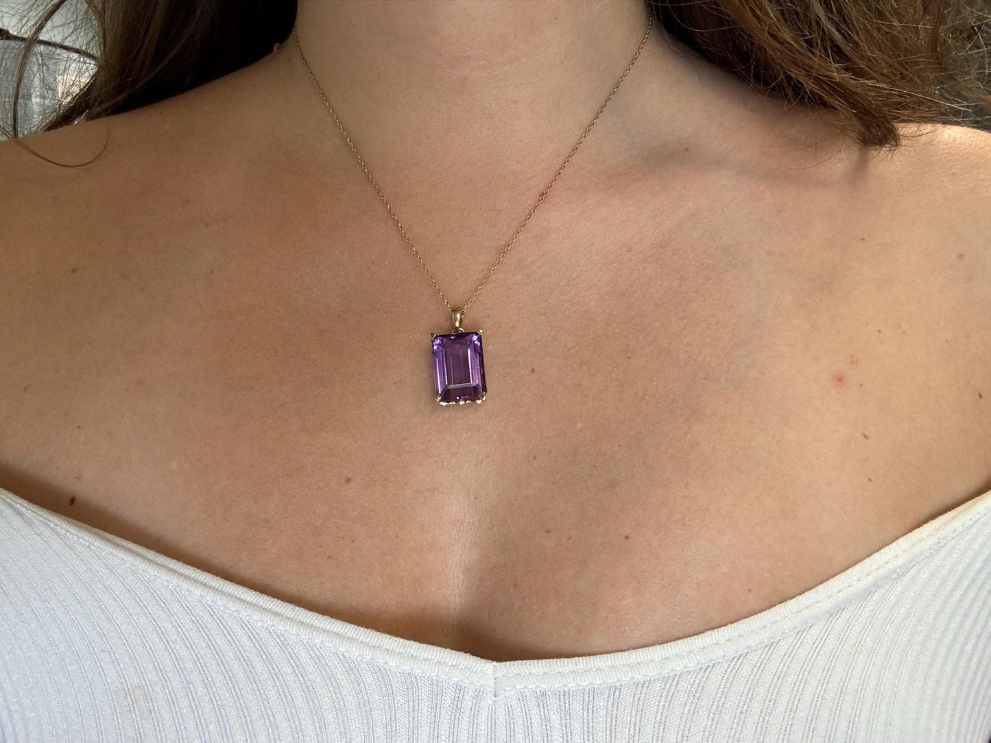 Island Spirit Amethyst Pendant – 14k Solid Gold Necklace