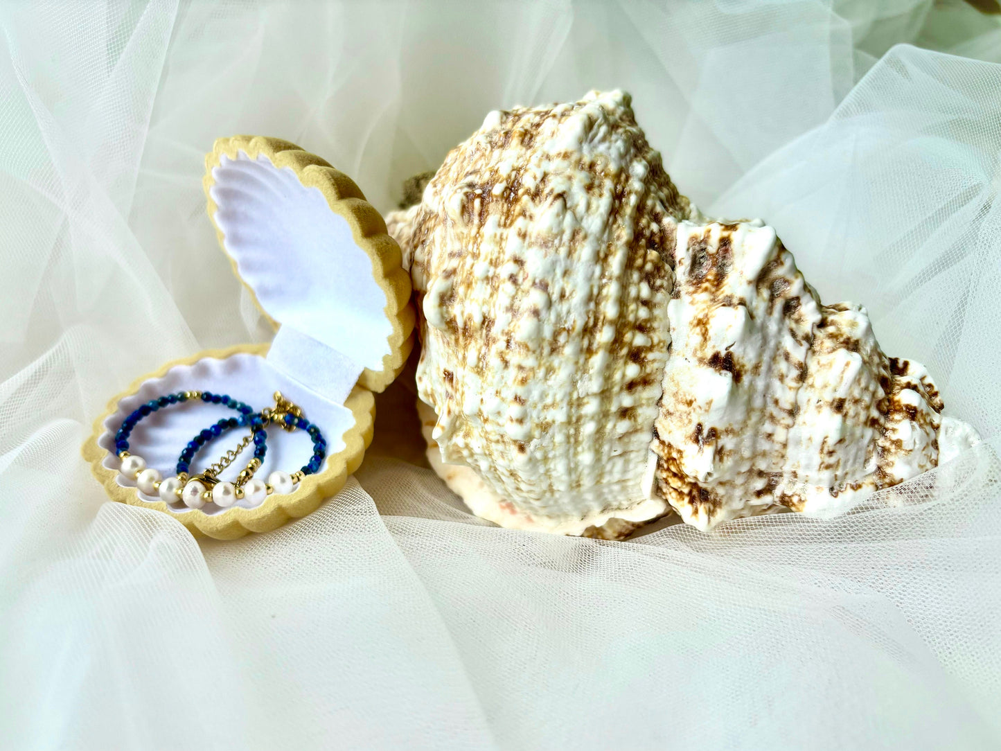 Healing Crystal December Birth Stone Bracelet Genuine Freshwater White Pearl Lapis Lazuli Bracelet Adjustable Tarnish Free Cute Gift For Her