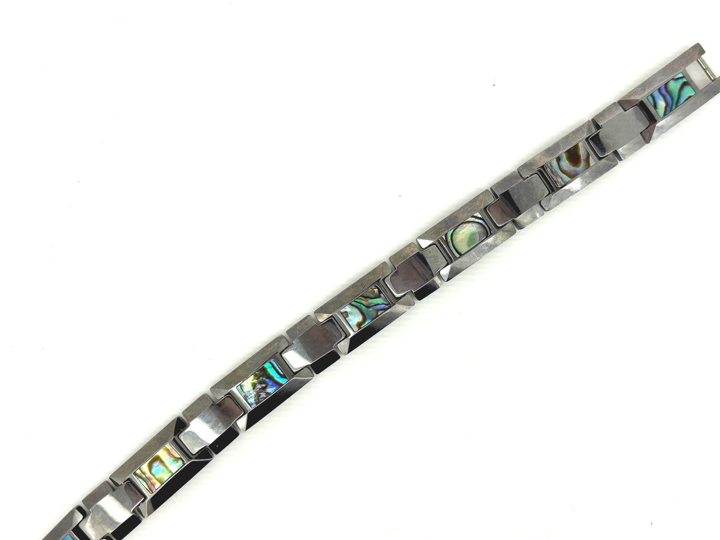 Men’s Tungsten Bracelet with Abalone Inlay – 8 Inch