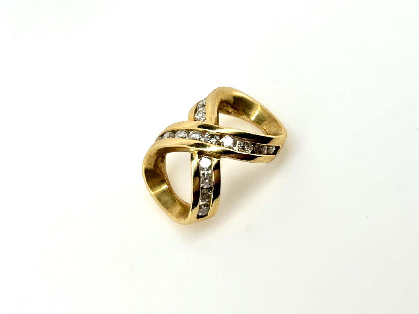 14K Yellow Gold Diamond Infinity Pendant, Diamond Necklace, Dainty Gold Charm,Elegant Infinity Necklace Birthday Gift for Her