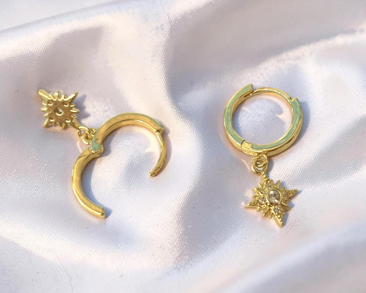 North Star Earrings – Hypoallergenic Stackable Gold Plated Star Shaped Studs | Meaningful Gift