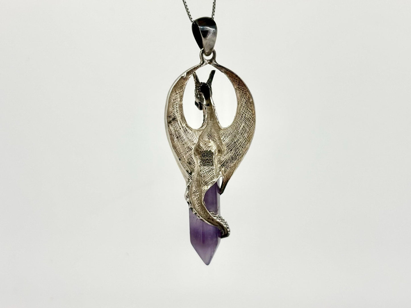 Dragon Necklace Dragon Pendant Halloween Necklace Costume Jewelry Amethyst Pendant Witch Jewelry Witch Pendant Spooky Season Accessories