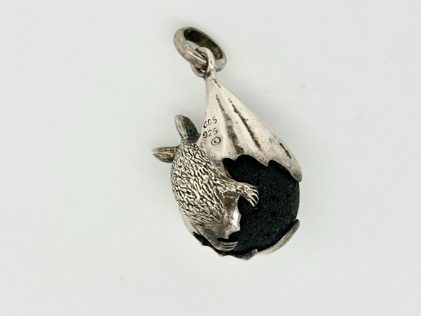 Bat Necklace Bat Pendant Halloween Necklace  Vampire Costume Jewelry Lava Stone Pendant Witch Jewelry Witch Pendant Spooky Season Jewelry