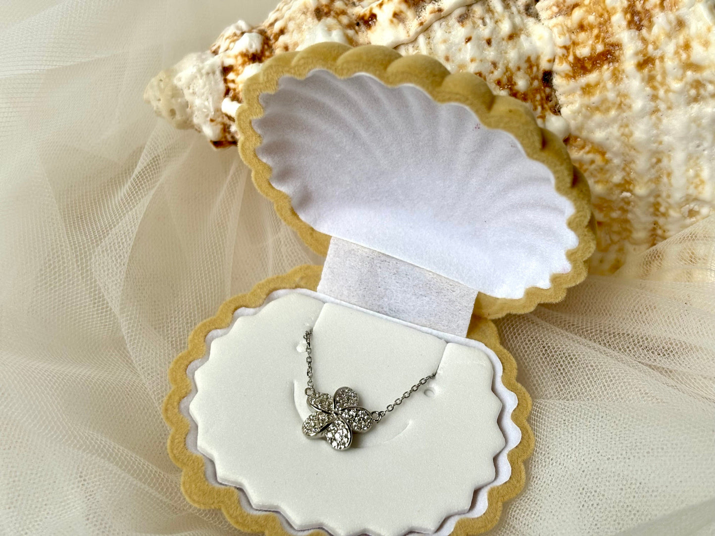 Aloha Blossom Necklace -  with Cubic Zirconia