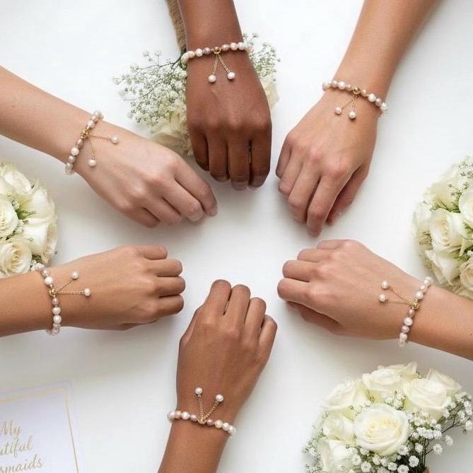 Bridesmaid Pearl Bracelet – Adjustable Copper Slider | Freshwater Wedding Jewelry Gift
